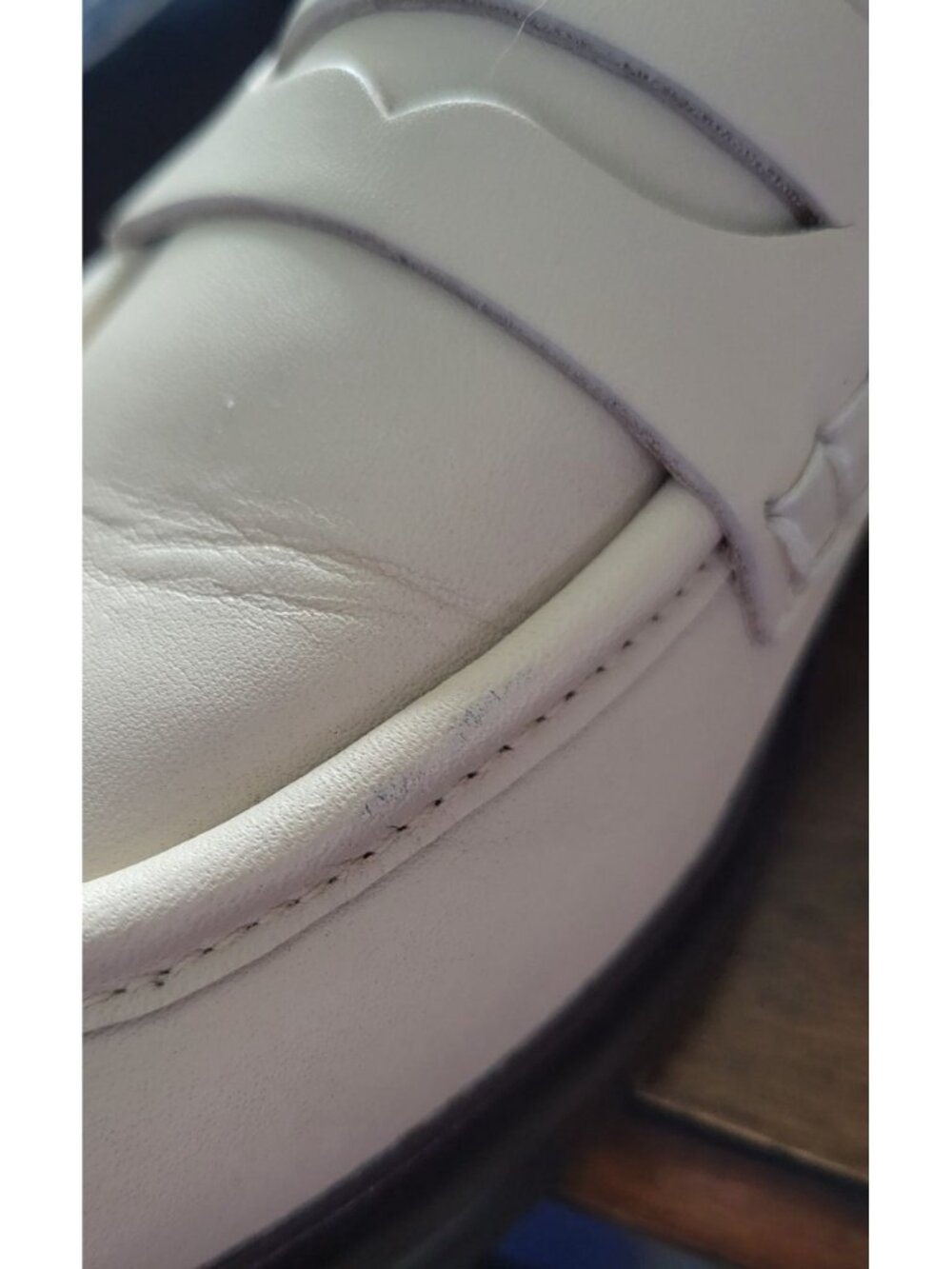 Madewell Women Vernon Ecru Cream Leather Penny loafer size 7 Chunky Preppy - Picture 8 of 8